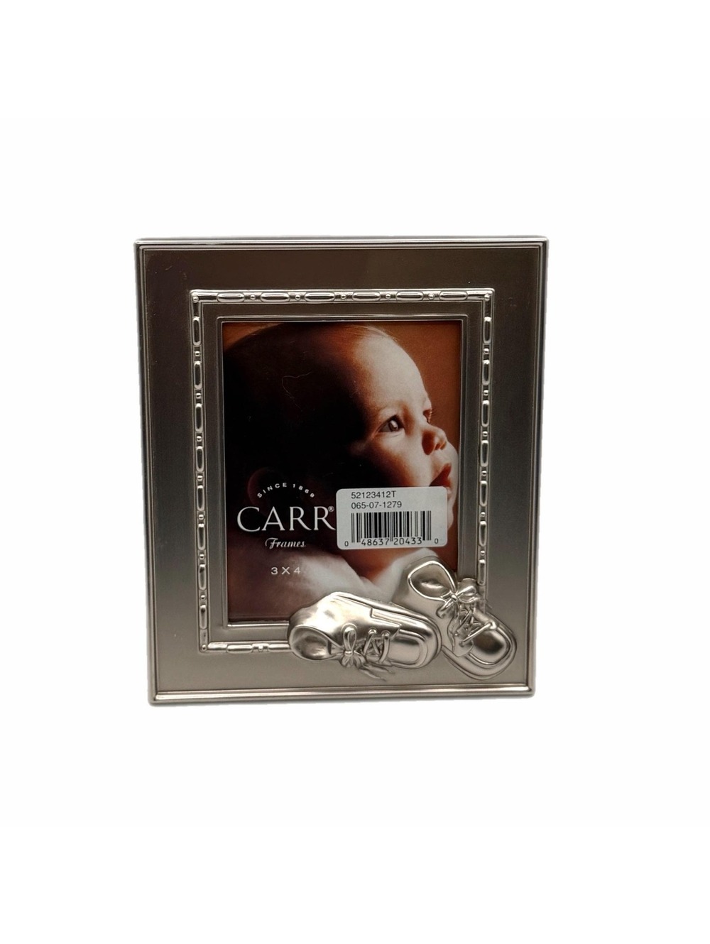 Vintage Carr Brand Pewter 3D Baby Picture Frame β 3x4-Inch Photo β New